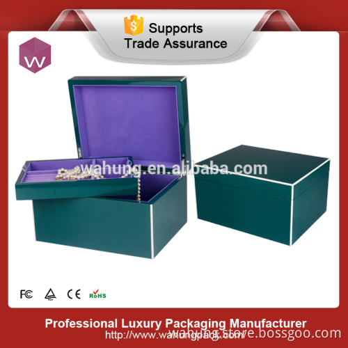 High quality factory wholesale green wooden jewelry gift box